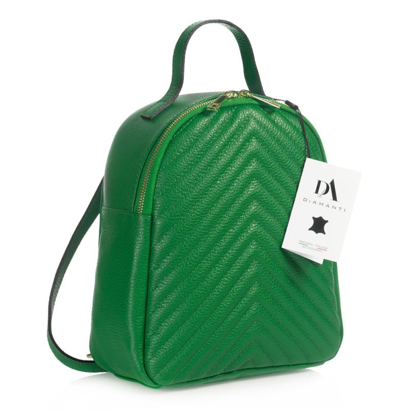 Rucsac dama din piele naturala DiAmanti Tommaso Verde